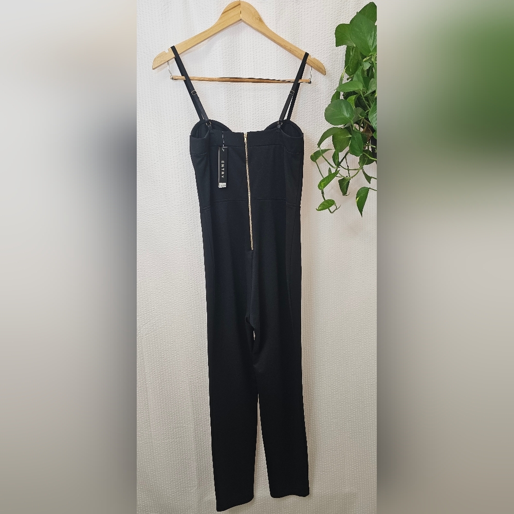 Entry Black Jumpsuit Versatile Chic Design Size L - Picture 5 of 7
